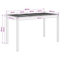 Tuin Bartafel Wit 180 x 88,5 x 105 cm Massief Acaciahout 8