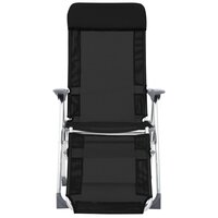 Campingstoelen met voetensteun 2 st inklapbaar textileen zwart 3