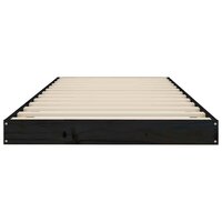 Bedframe massief grenenhout zwart 75x190 cm 5