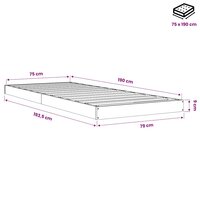 Bedframe massief grenenhout zwart 75x190 cm 8