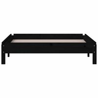Bed stapelbaar 75x190 cm massief grenenhout zwart 6