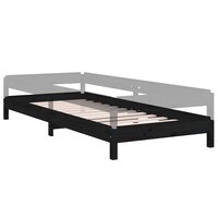 Bed stapelbaar 75x190 cm massief grenenhout zwart 9