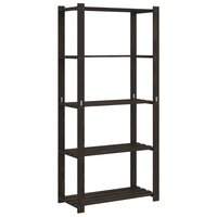Opbergrek 5-laags 80x38x170 cm massief grenenhout zwart 2