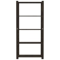 Opbergrek 5-laags 80x38x170 cm massief grenenhout zwart 3