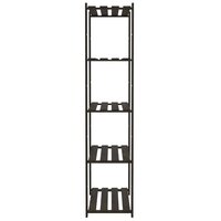 Opbergrek 5-laags 80x38x170 cm massief grenenhout zwart 4