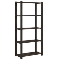 Opbergrek 5-laags 80x38x170 cm massief grenenhout zwart 5