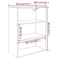Hangkast 69,5x32,5x90 cm betongrijs 8