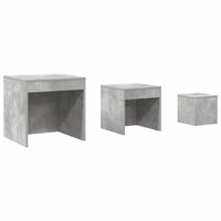 3-delige Tafeltjesset bewerkt hout betongrijs 2