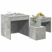 3-delige Tafeltjesset bewerkt hout betongrijs 4