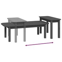 2-delige Salontafelset massief grenenhout grijs 8