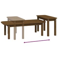 2-delige Salontafelset massief grenenhout honingbruin 8