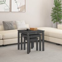 Tafeltjesset 3 st massief grenenhout grijs 3