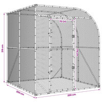 Kippenhok zilver 200 x 200 x 215 cm Gegalvaniseerd staal 8