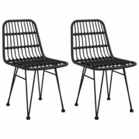 Tuinstoelen 2 st 48x62 84 cm PE rattan zwart 2