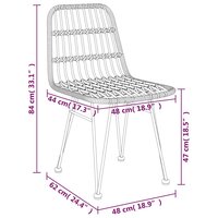 Tuinstoelen 2 st 48x62 84 cm PE rattan zwart 8