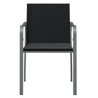 Tuinstoelen 2 st met kussens 56x59x84 cm poly rattan zwart 4
