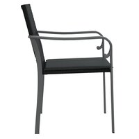 Tuinstoelen 2 st met kussens 56x59x84 cm poly rattan zwart 5