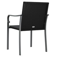 Tuinstoelen 2 st met kussens 56x59x84 cm poly rattan zwart 6
