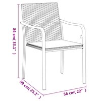 Tuinstoelen 2 st met kussens 56x59x84 cm poly rattan zwart 9
