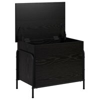Opbergbox Zwart eiken 80 x 40 x 49,5 cm Bewerkt hout 3