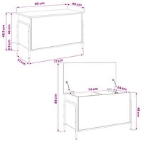 Opbergbox Oud hout 80 x 40 x 49,5 cm Bewerkt hout 8