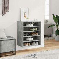 Schoenenkast 60x35x70 cm bewerkt hout betongrijs 3