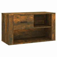 Schoenenkast 80x35x45 cm bewerkt hout gerookt eikenkleurig 2