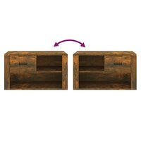 Schoenenkast 80x35x45 cm bewerkt hout gerookt eikenkleurig 7