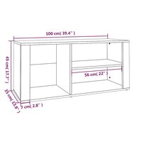 Schoenenkast 100x35x45 cm bewerkt hout zwart 8