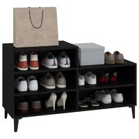 Schoenenkast 102x36x60 cm bewerkt hout zwart 7
