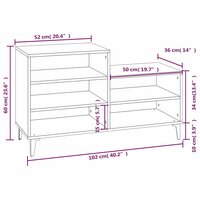Schoenenkast 102x36x60 cm bewerkt hout zwart 9