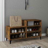 Schoenenkast 102x36x60 cm bewerkt hout gerookt eikenkleurig 6