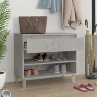 Schoenenkast 70x36x60 cm bewerkt hout betongrijs 3