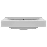 Wastafel met overloop 60x46x16 cm keramiek zilverkleurig 3