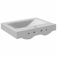 Wastafel met overloop 60x46x16 cm keramiek zilverkleurig 6