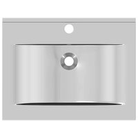 Wastafel met overloop 60x46x16 cm keramiek zilverkleurig 7