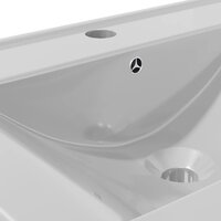 Wastafel met overloop 60x46x16 cm keramiek zilverkleurig 8
