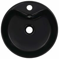 Wastafel met overloop 36x13 cm keramiek zwart 4