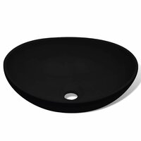 Wastafel ovaal 40x33 cm keramiek zwart 3