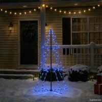 Kegelkerstboom 160 LED&amp;apos;s binnen en buiten 78x120 cm 3