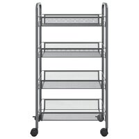 Keukentrolley 4-laags 46x26x85 cm ijzer grijs 3
