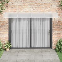 Deurluifel 350x75 cm polycarbonaat grijs en transparant 3