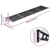 Deurluifel 396x90 cm polycarbonaat zwart en transparant 6