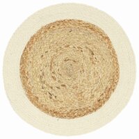 Placemats 6 st rond 38 cm jute en katoen natuurlijk 2