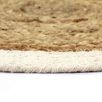 Placemats 6 st rond 38 cm jute en katoen natuurlijk 3