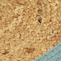 Placemats 6 st 38 cm jute en katoen natuurlijk en groen 4
