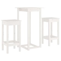 3-delige Barset massief grenenhout wit 2