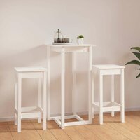 3-delige Barset massief grenenhout wit 3