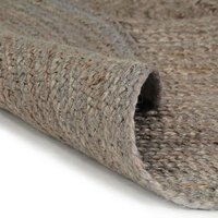 Vloerkleed handgemaakt rond 90 cm jute grijs 2