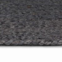Vloerkleed handgemaakt rond 150 cm jute donkergrijs 3